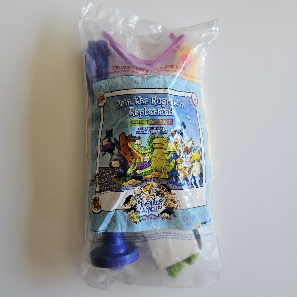 Vintage Rugrats in Paris Reptarland‎ Burger King Kids Club Toy 2000 Sealed